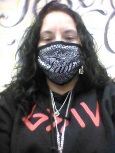 Got a new mask;-) it’s got my daughter name on it!! At a meeting with my friend Carmen!! Thank