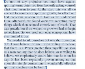 We agnostics -pg 47 AA BigBook.